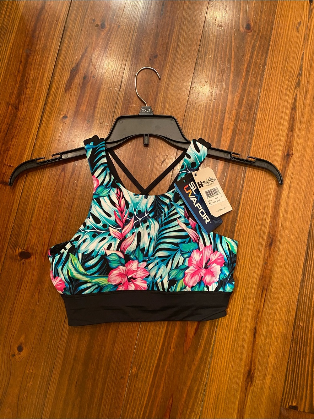 Salt Life Women’s Tropical Swimsuit Top crisscross back NWT SIZE SMALL